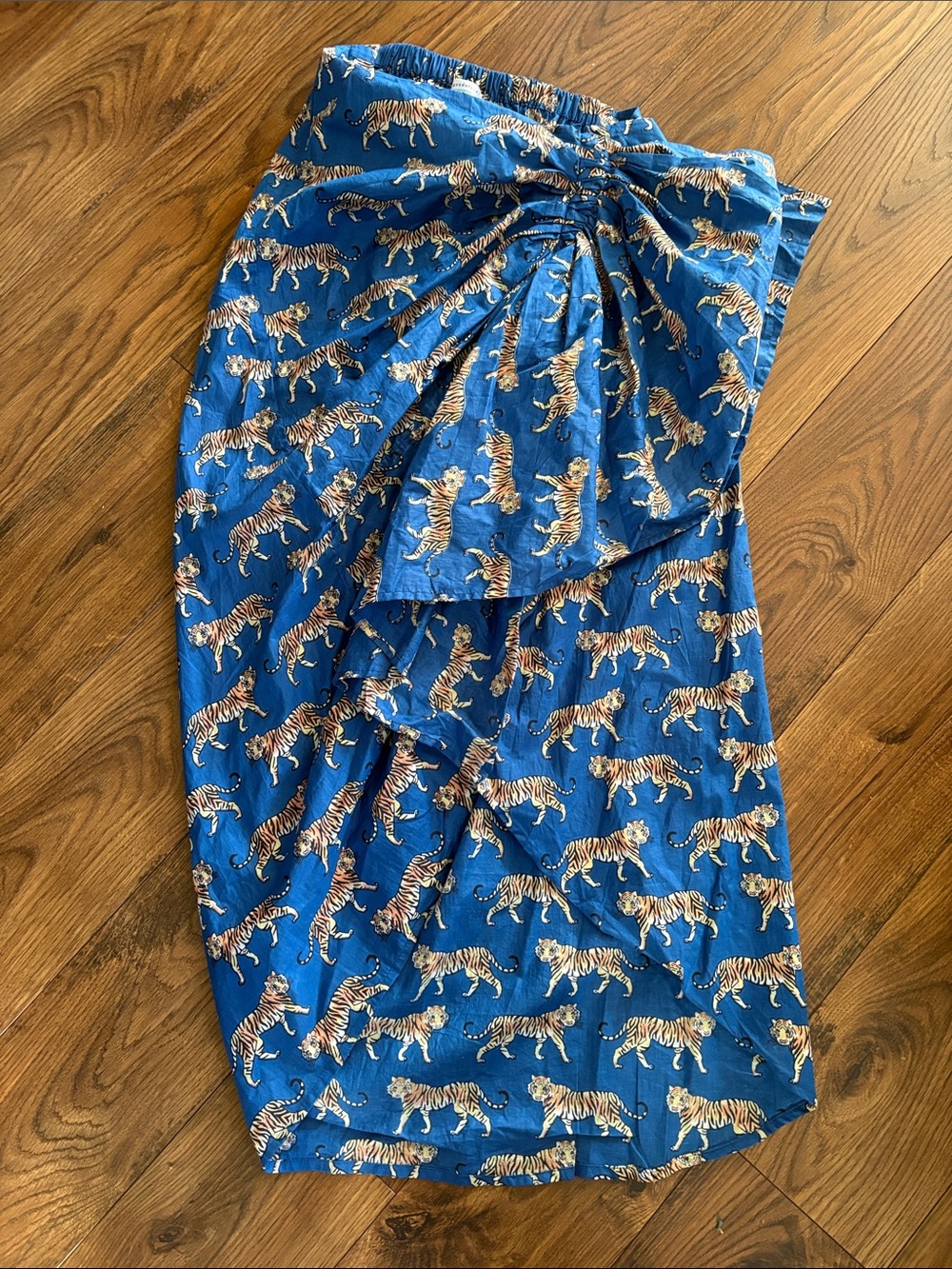 Guadalupe Women’s Royal Blue Tiger Pareo Skirt - Picture 1 of 10